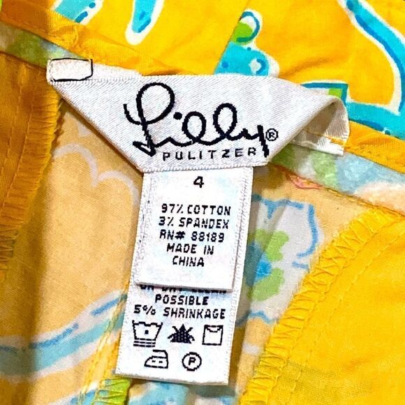 Lilly Pulitzer yellow and blue monkey in a boat Capri pants size for - Picture 6 of 7